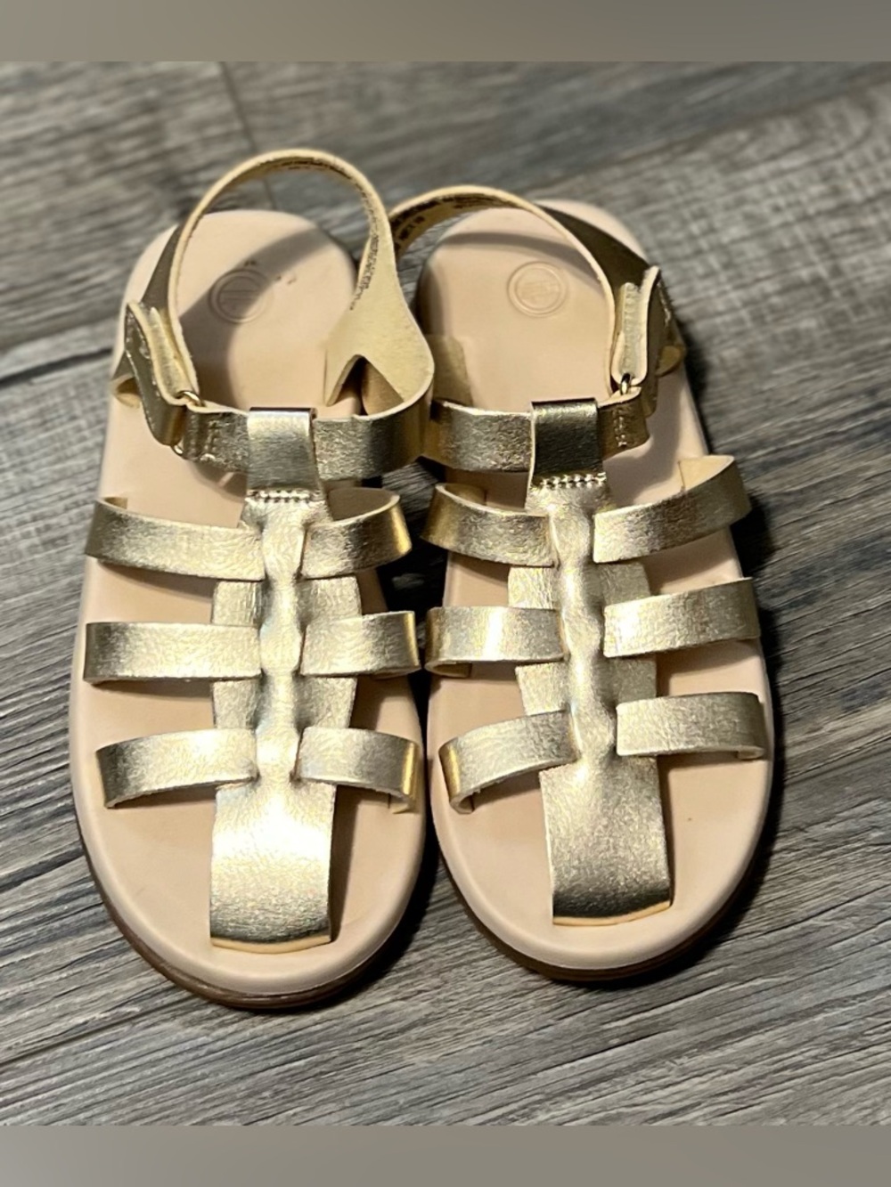 wonder nation Gold Strappy Kids Sandals